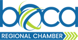 Boca Chamber logo in blue and green with the tagline “serving south palm beach county”