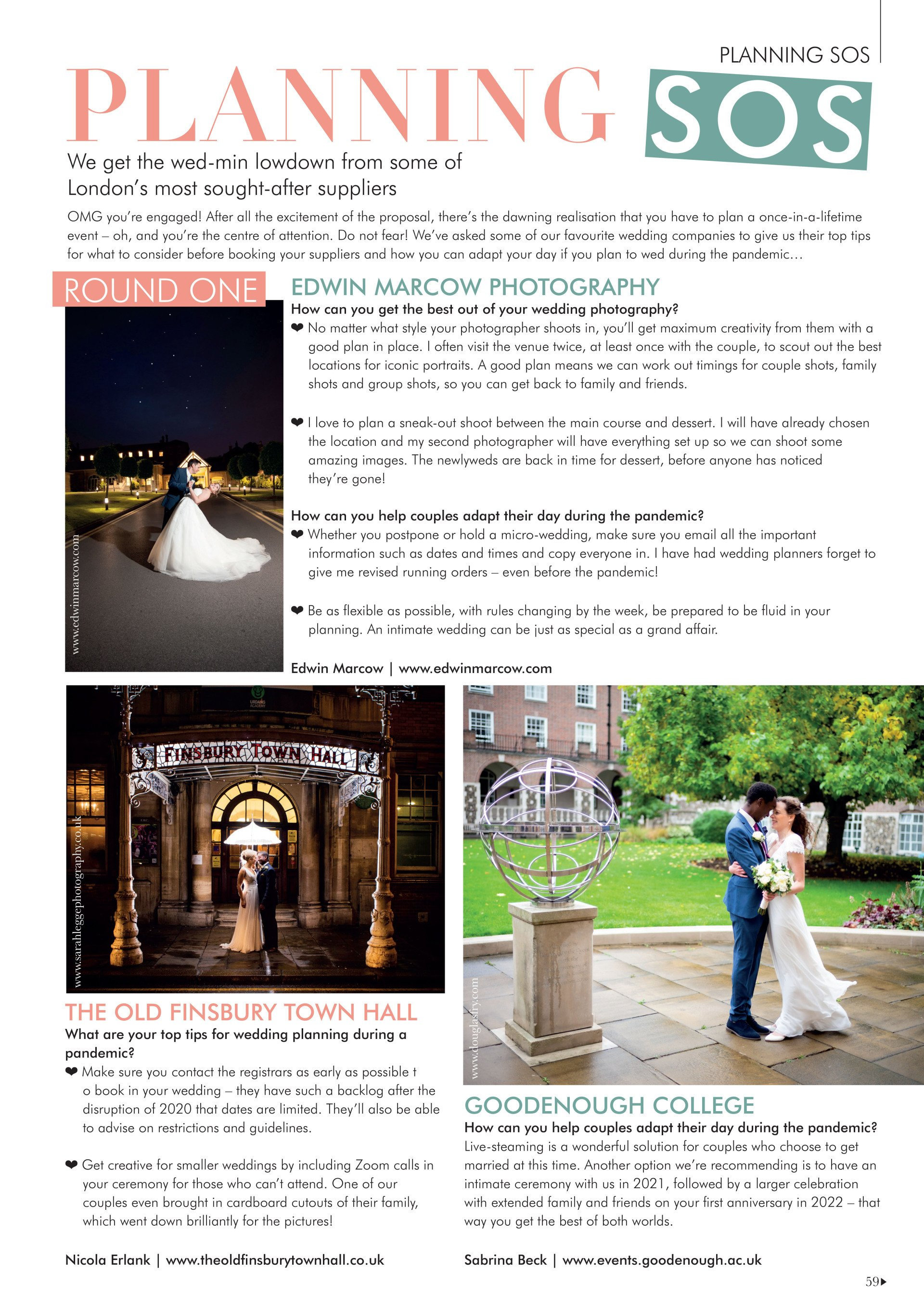 Your London Wedding magazine wedding feature full of expert advice and top tips