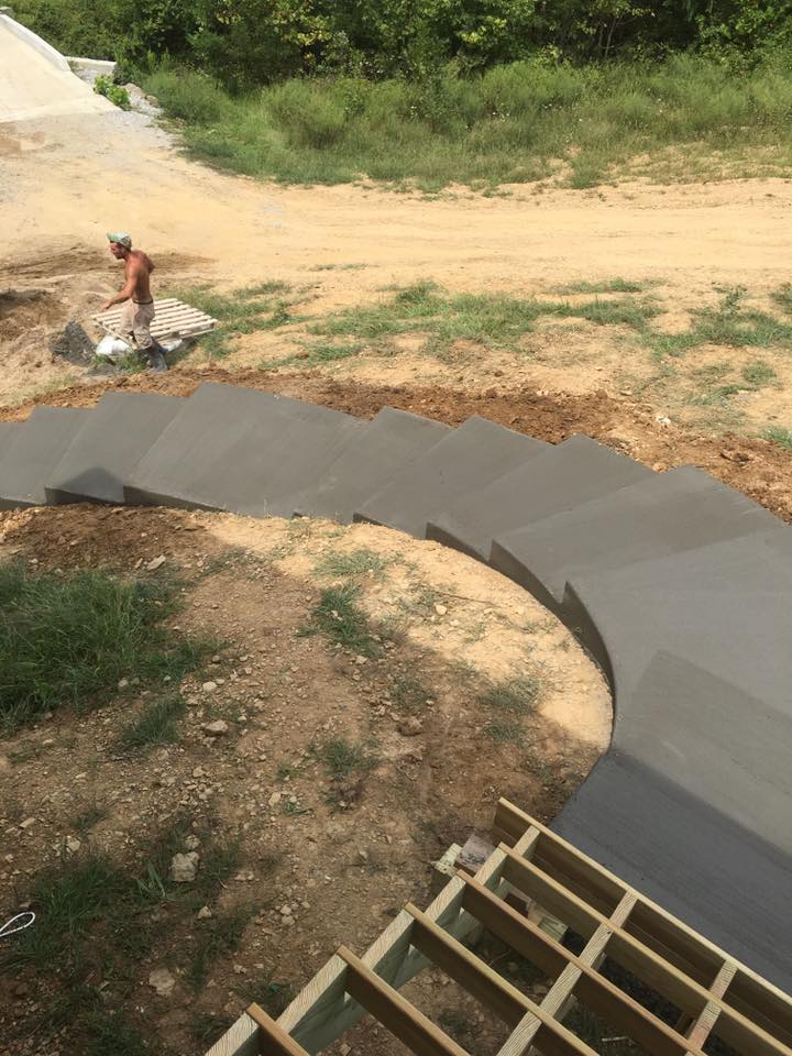 Stairway and Wet Concrete | Louisville, KY | S & S Concrete Inc.