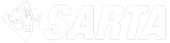 A black and white logo for a company called sarta.