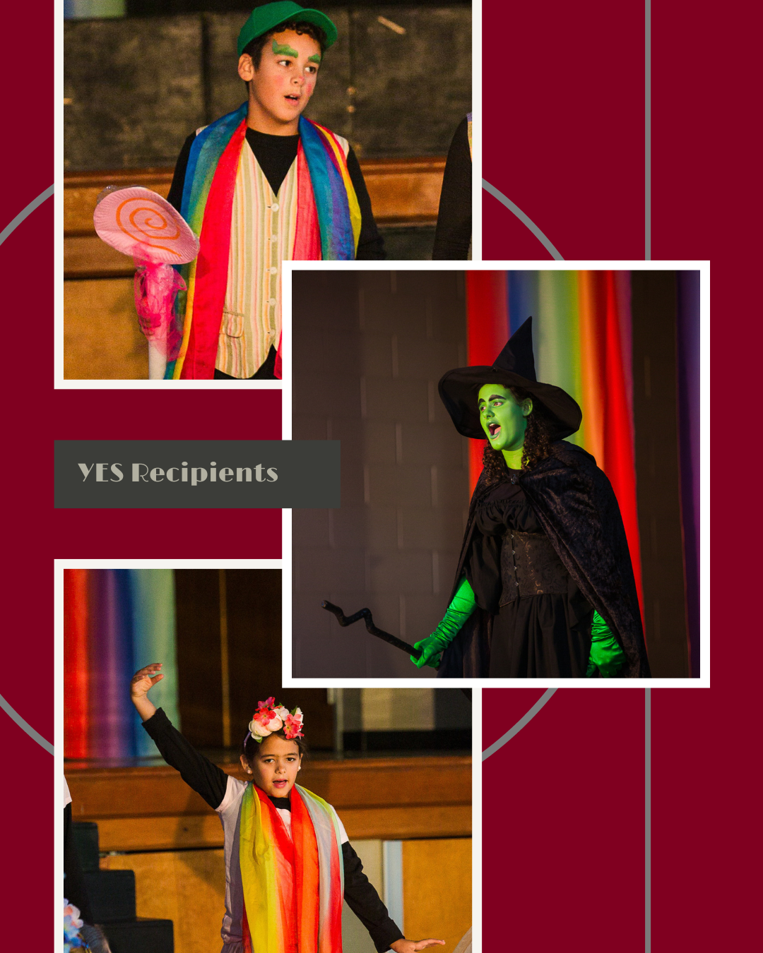 A collage of pictures of children in costumes with the words yes recipients at the bottom
