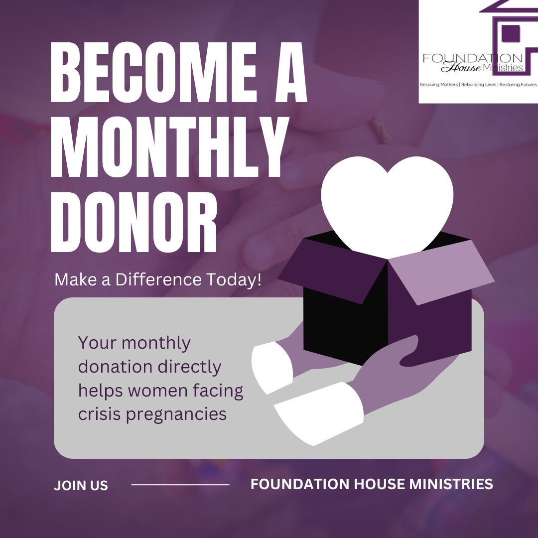 A poster that says become a monthly donor