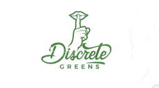 A logo for herbal greens with a green leaf on a white background.