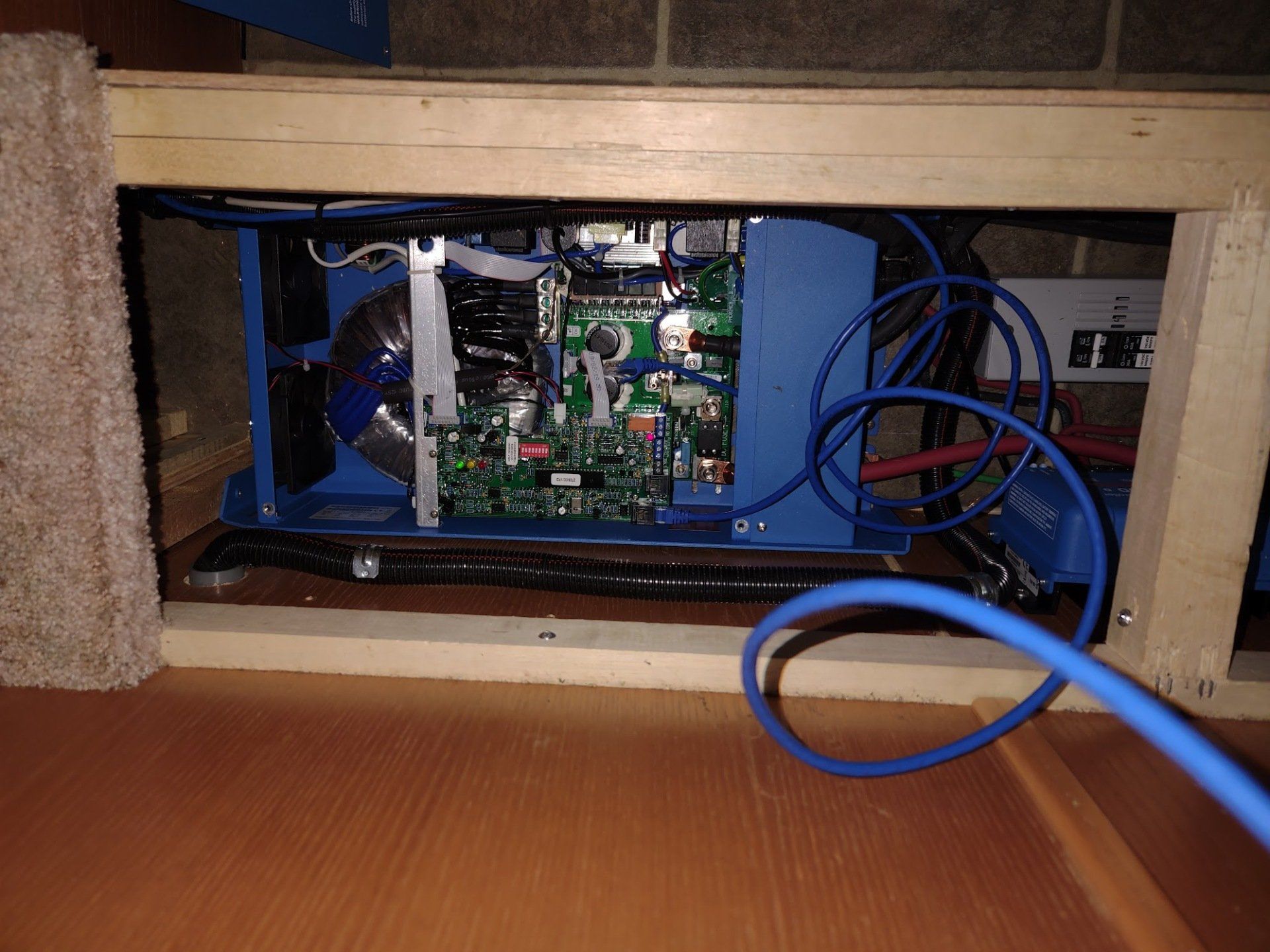 A victron energy device installed in an RV