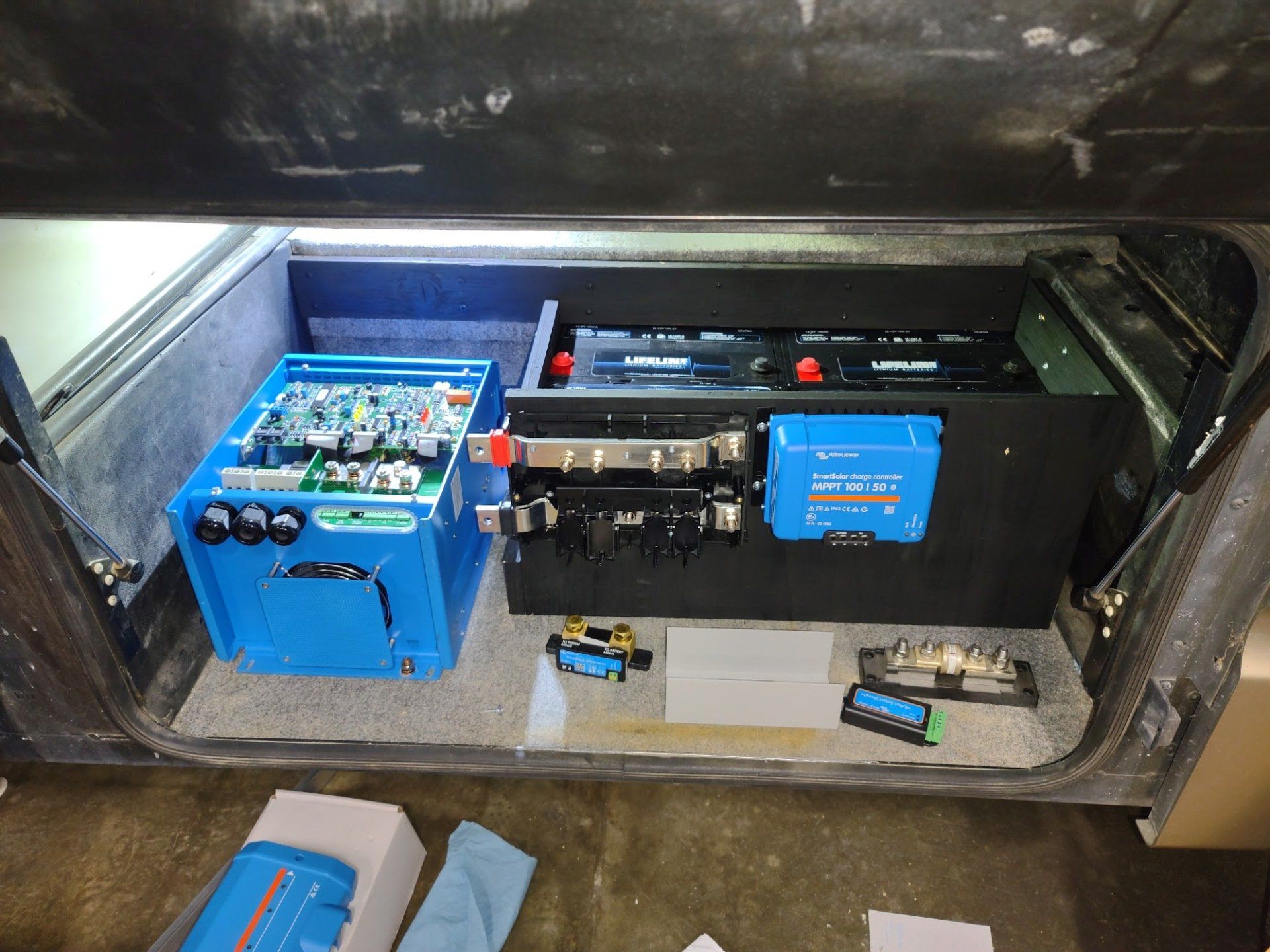 Mid-build of a victron product install for solar