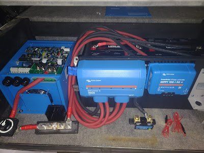 Victron energy solar products wired up in a build