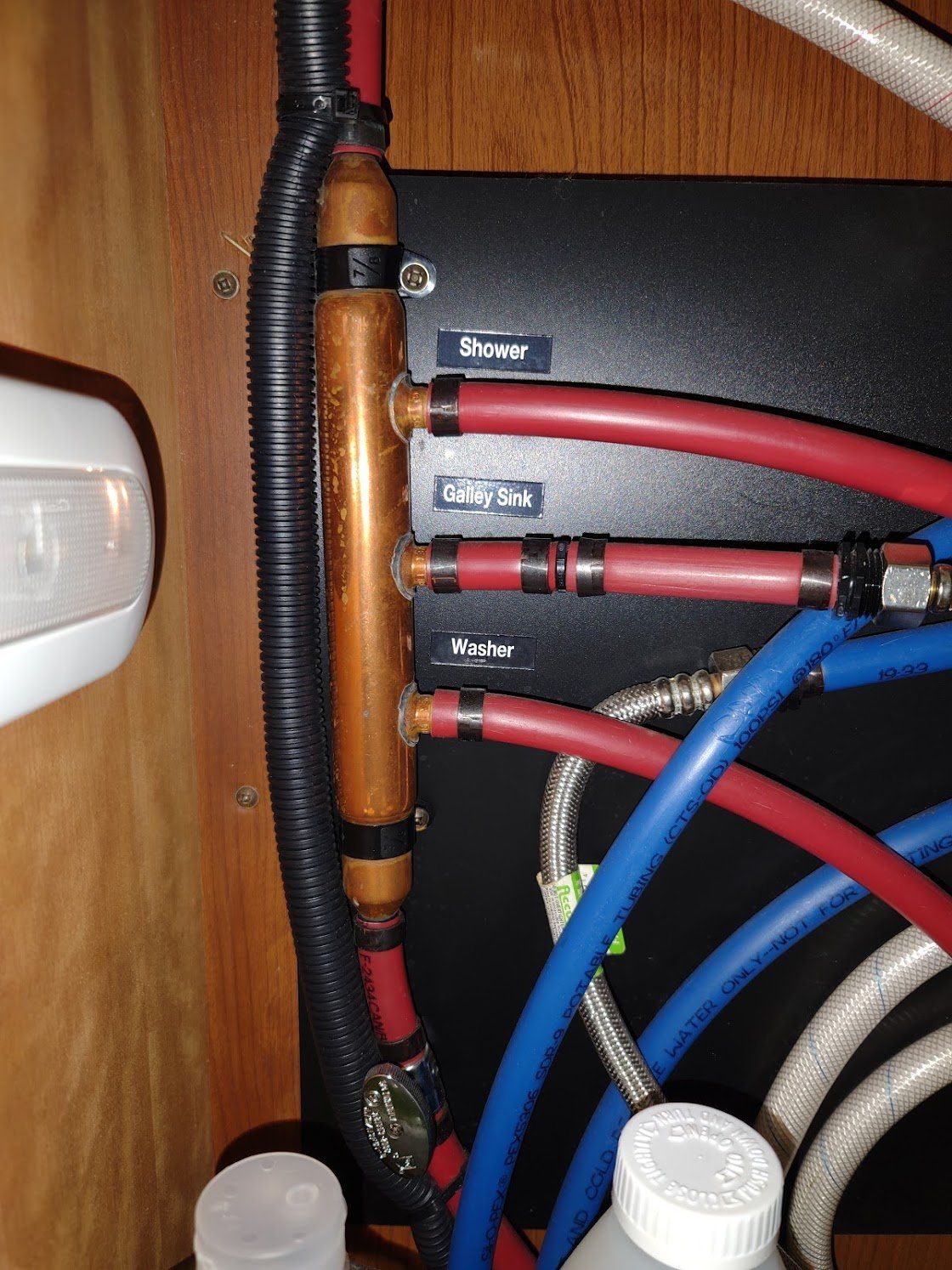 PEX piping for water in an RV build