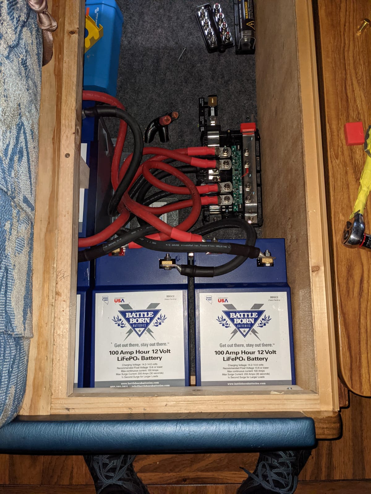 Battle born batteries installed and wired in an RV