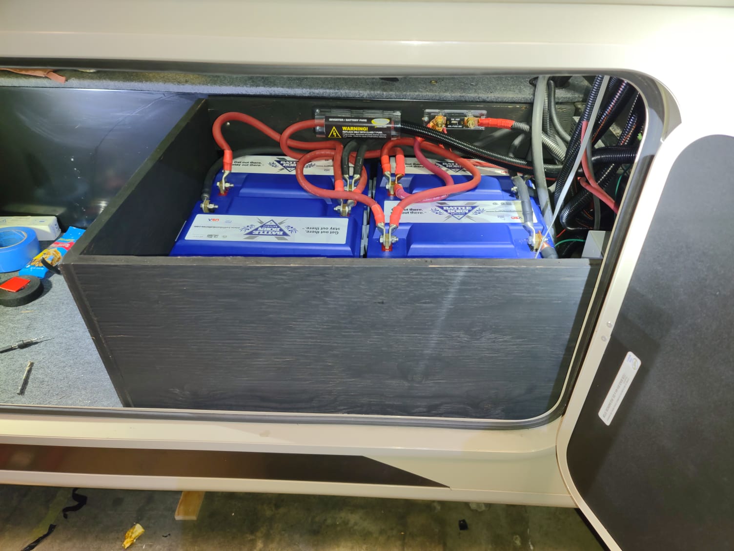 Battle born batteries installed and wired in an RV