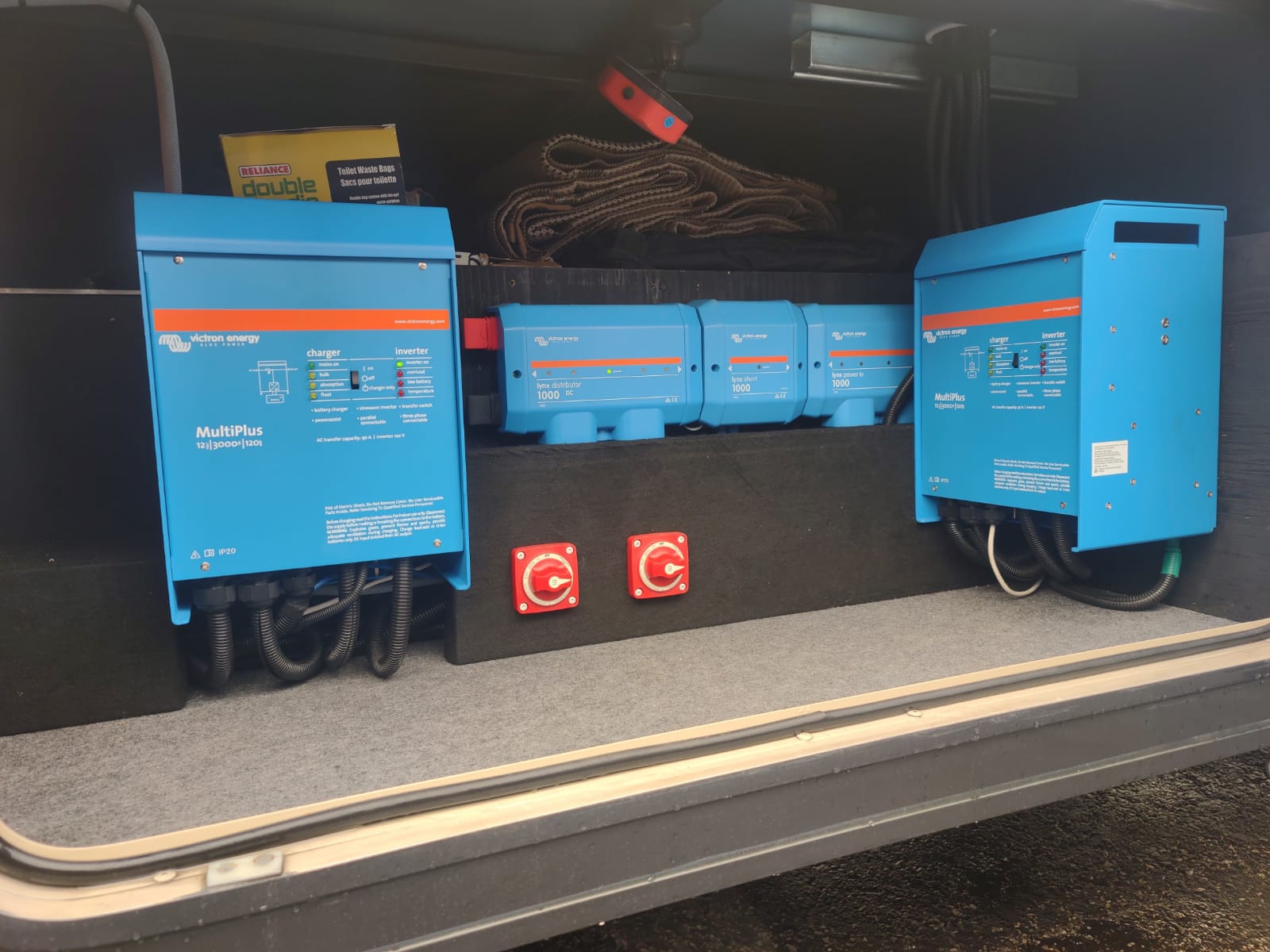 Victron energy devices installed in an RV