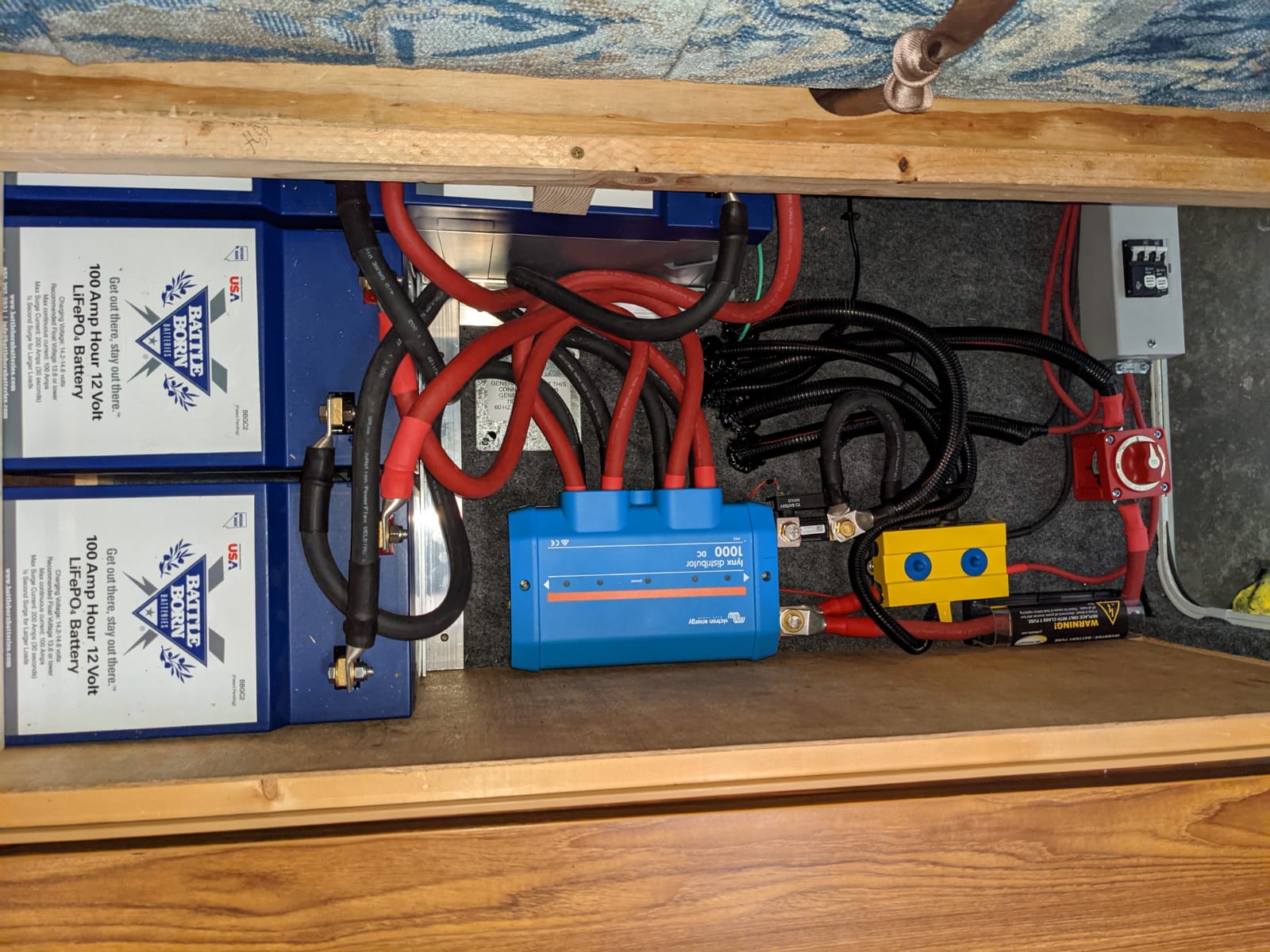 Batteries and victron energy devices wired and installed on an Rv