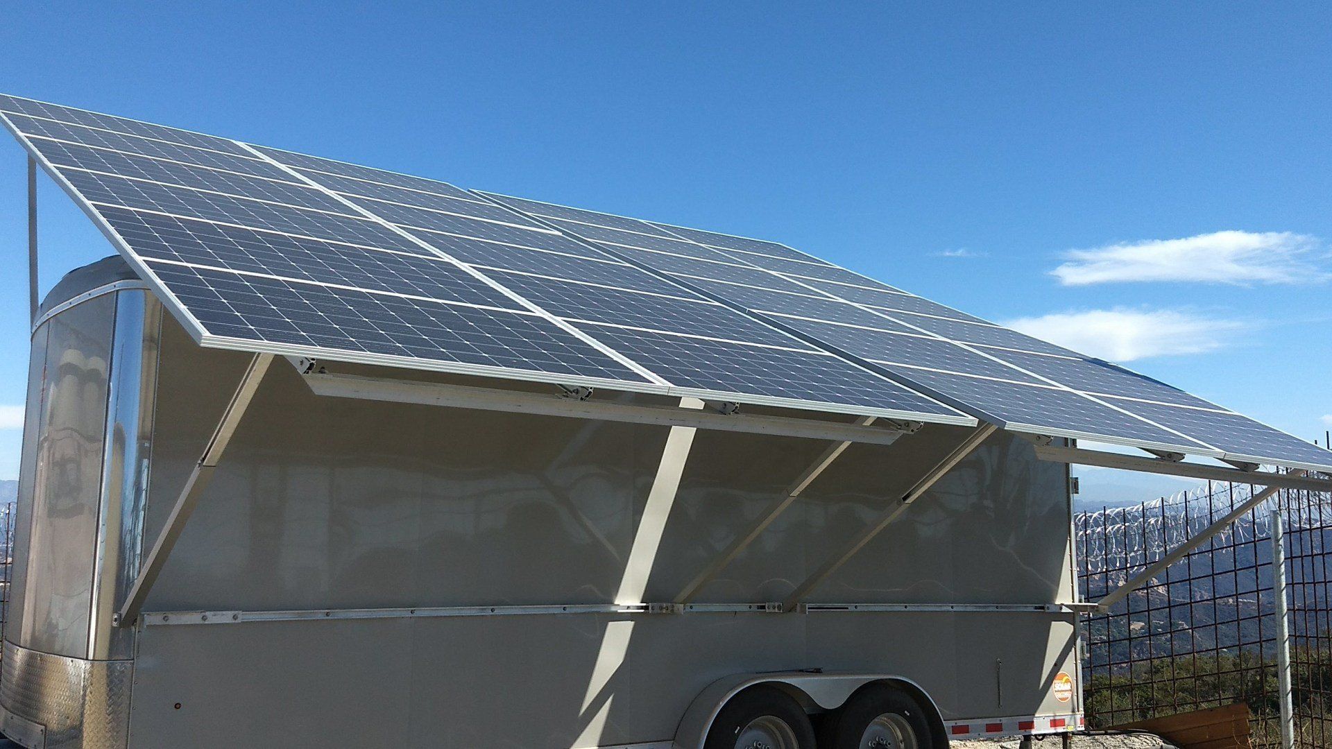 Solar panels installed on an RV roof