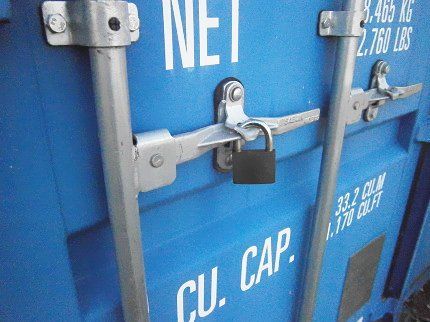 a security lock on a container