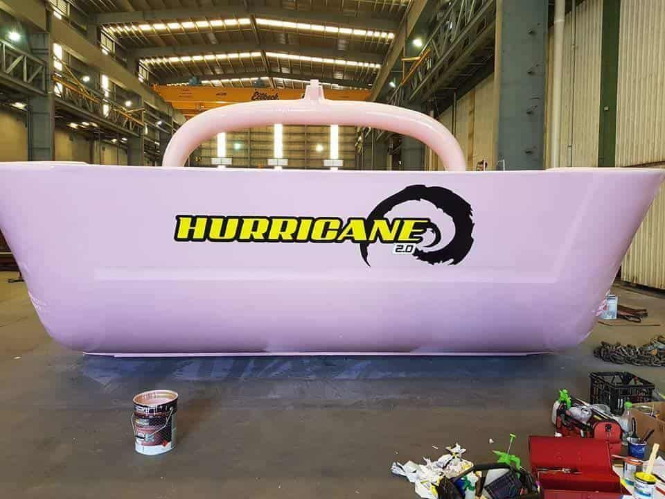 A Large Pink Container With The Word Hurricane On It — Sun City Signs In Paget, QLD