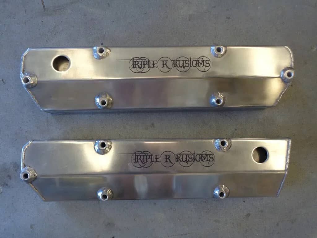A Pair Of Aluminum Valve Covers Made By Triple R Customs — Sun City Signs In Paget, QLD