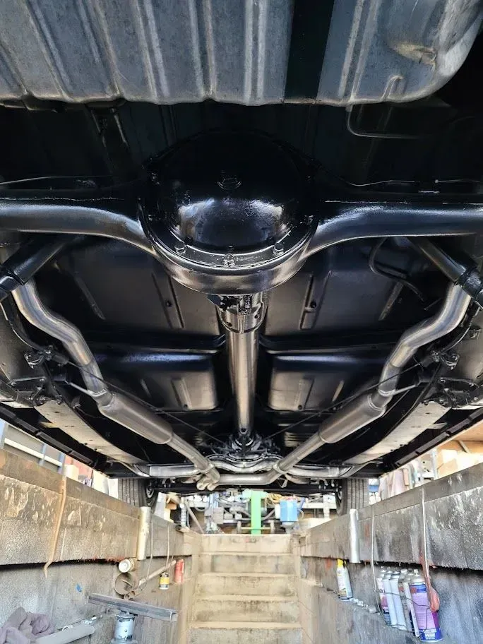 A close up of the underside of a car | Ed Hanson's Muffler Service