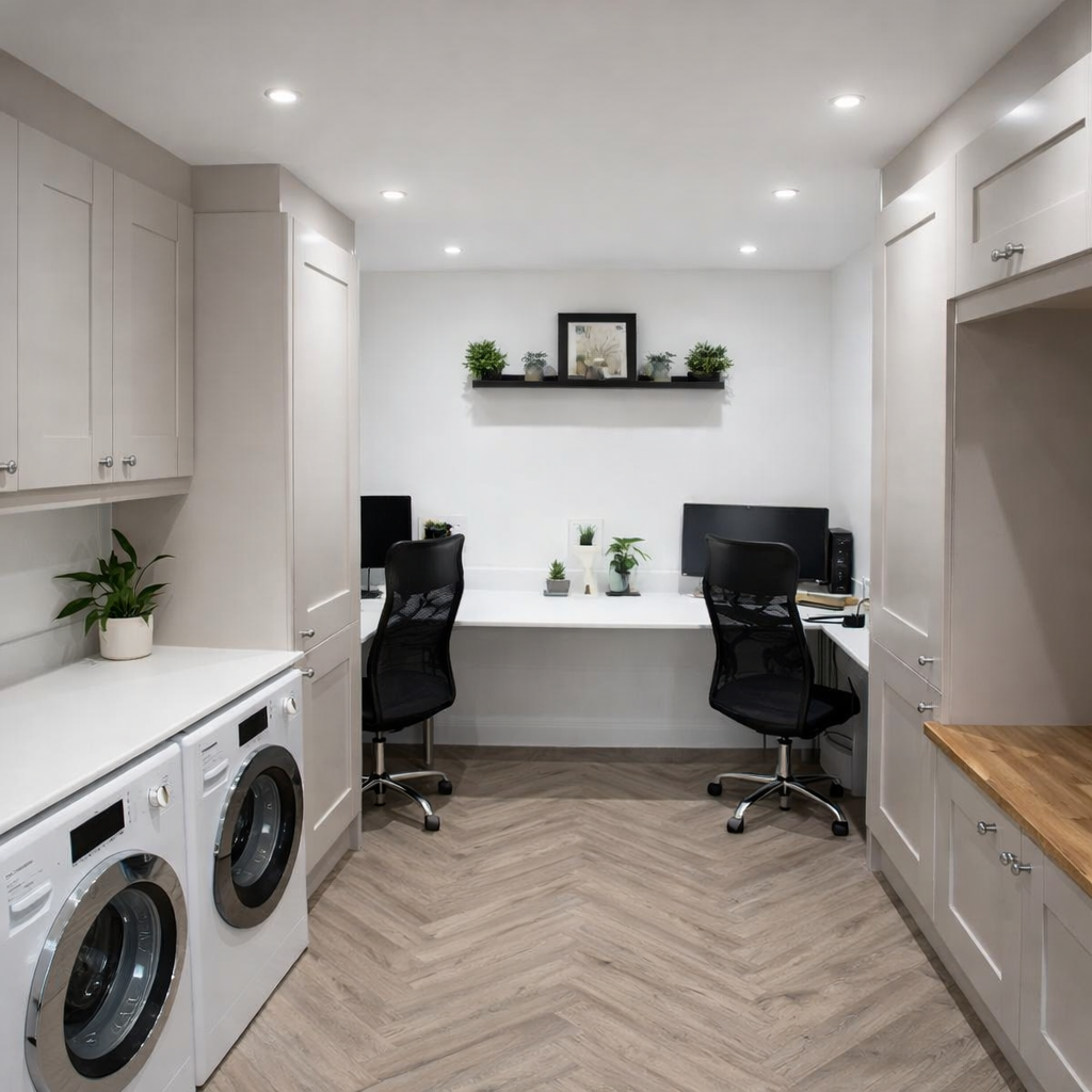 Townhouse new-build utility room project Derbyshire