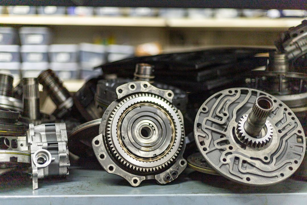 Close-Up of Disassembled Transmission Gears and Components | Tex's Transmissions Complete Auto & Truck Care