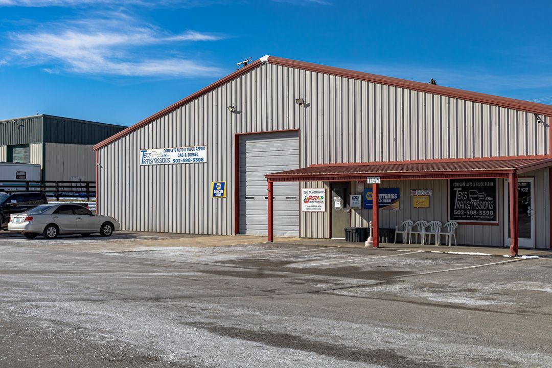 Exterior View of Tex's Transmissions Building and Parking Lot | Tex's Transmissions Complete Auto & Truck Care