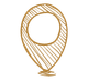 Un dessin d’une épingle de carte avec un cercle au milieu.