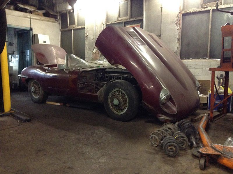 E-Type Jaguar for restoration