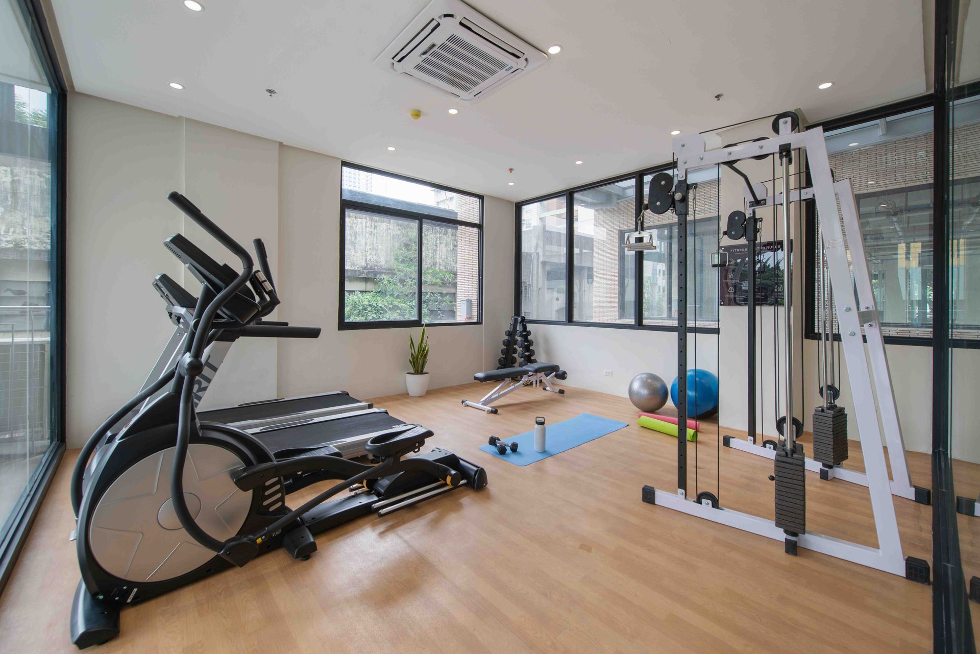 The Grid Co-Living gym area.
