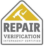 The logo for repair verification is a hammer with a check mark on it.