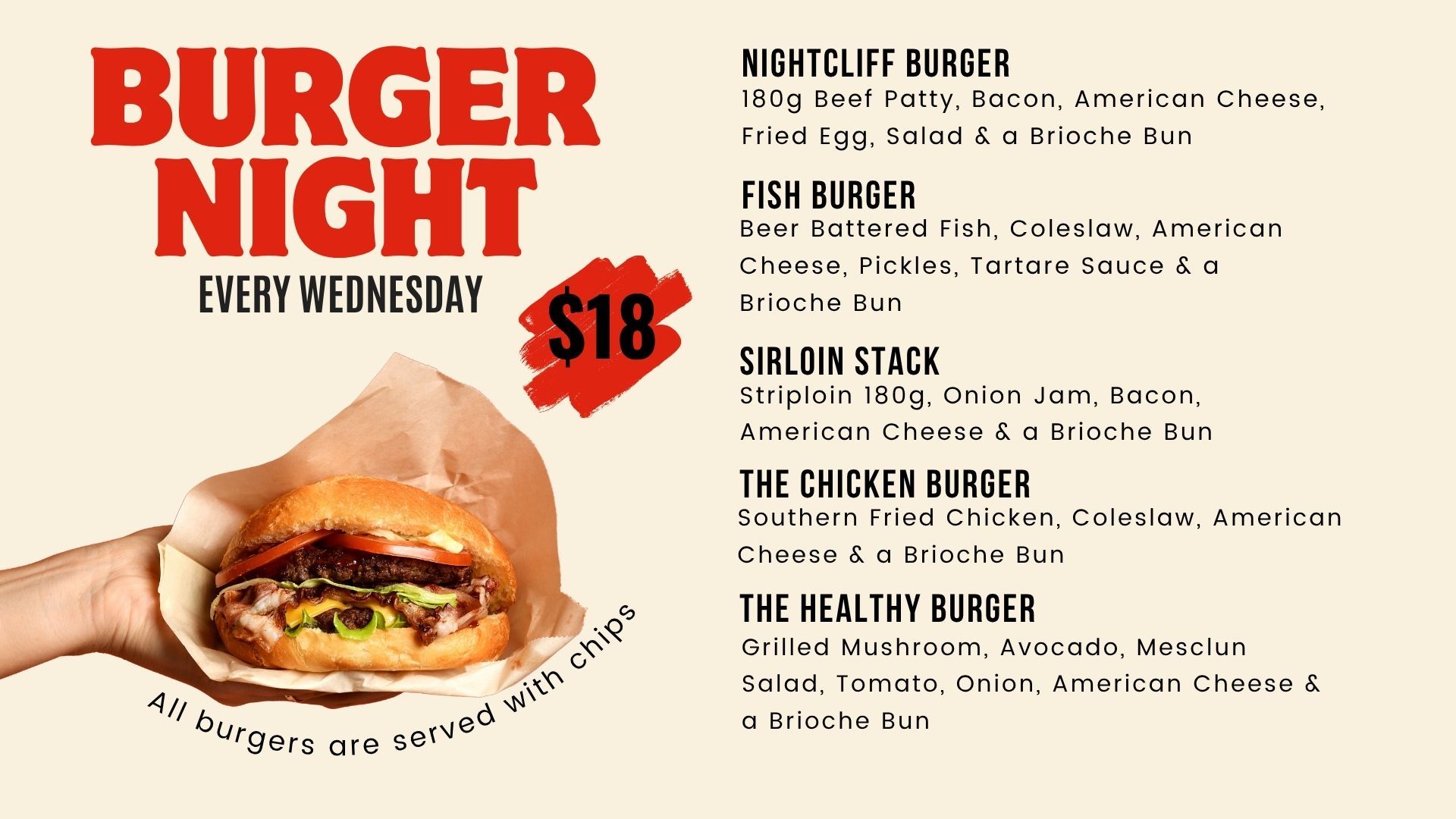 Restaurant Menu — Nightcliff Sports Club in Nightcliff,  NT