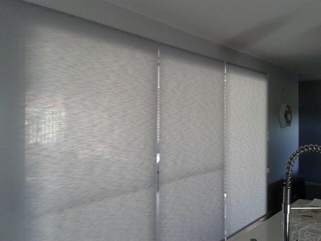 A Kitchen With White Blinds on the Windows and a Sink — Curtain Haven & Blinds in Laurieton, NSW