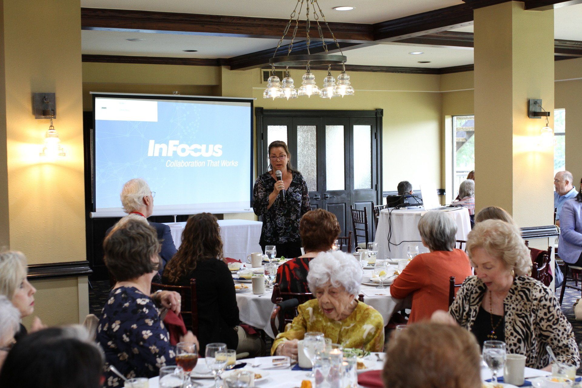 Brigitte Kimichik engaging with attendees during Play Nice media event on workplace inclusion