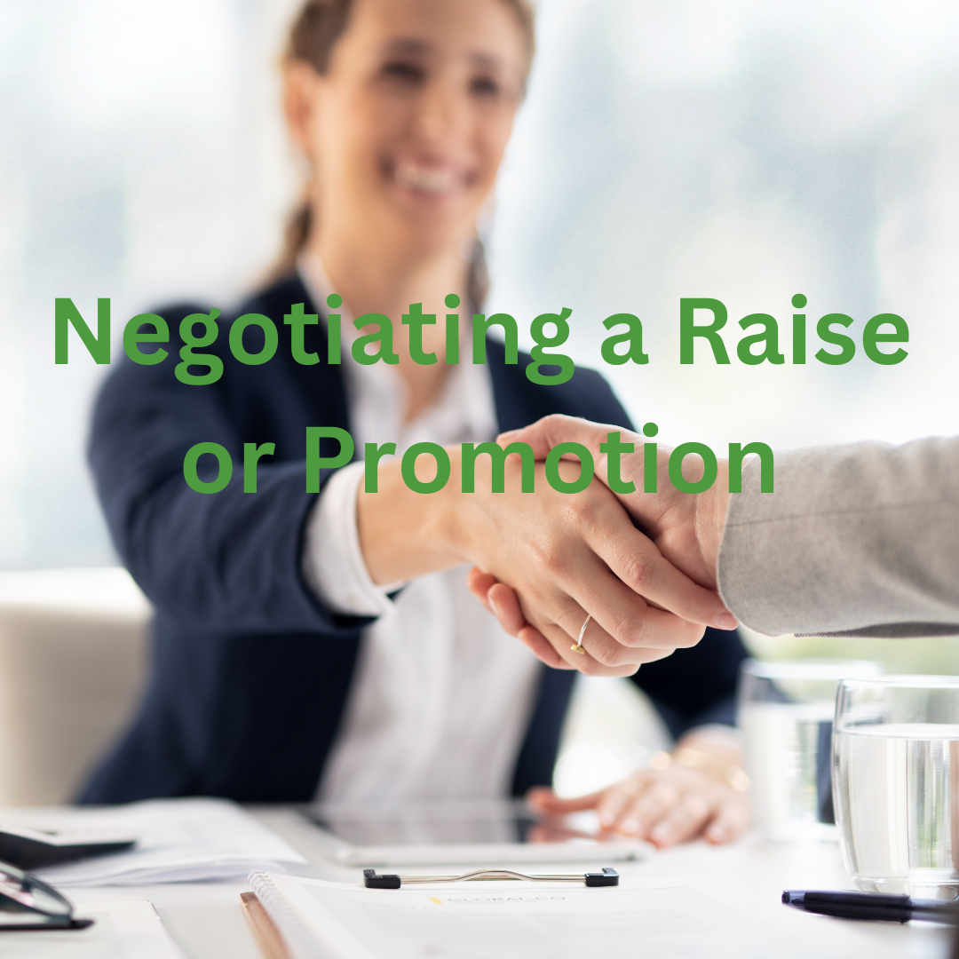 Female professional shaking her boss's hand after negotiating a raise or promotion