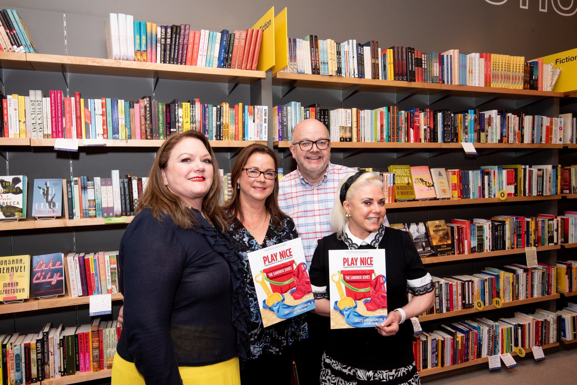 Play Nice book signing event with authors Brigitte Kimichik and J.R. Tomlinson promoting workplace respect