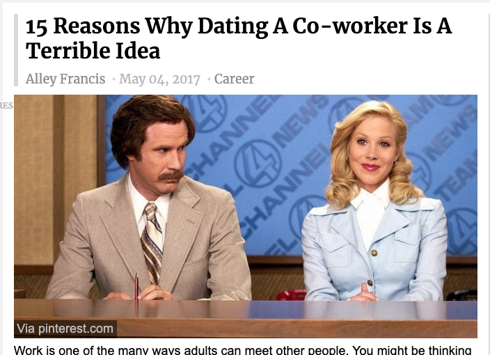 dating in workplace reddit