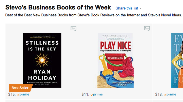 Steve Brock's Business Book of the Week on Amazon: Play Nice