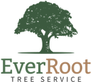 Logo for EverRoot Tree Service: A green tree silhouette above the company name in green and brown text.