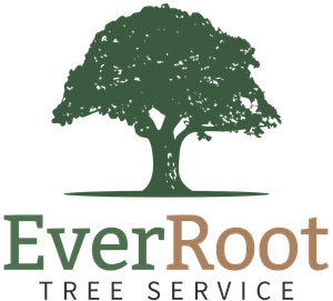 Logo for EverRoot Tree Service: A green tree silhouette above the company name in green and brown text.