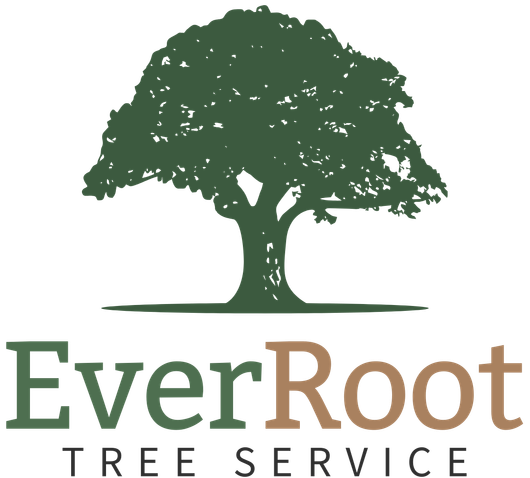Logo for EverRoot Tree Service: A green tree silhouette above the company name in green and brown text.