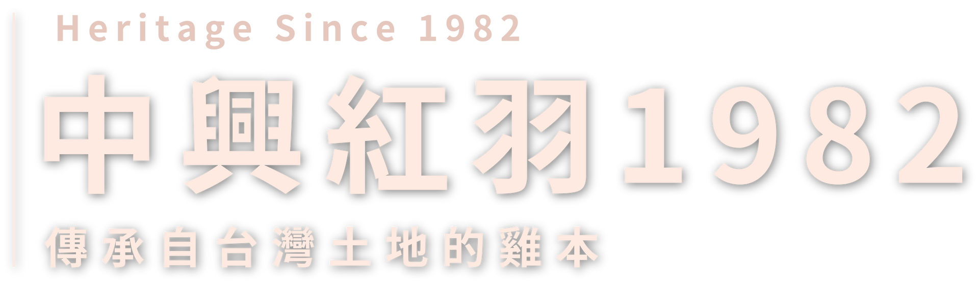 標誌：“傳承自1982年”，中文文字為“中興紅羽 1982”，顏色為淺橙色。