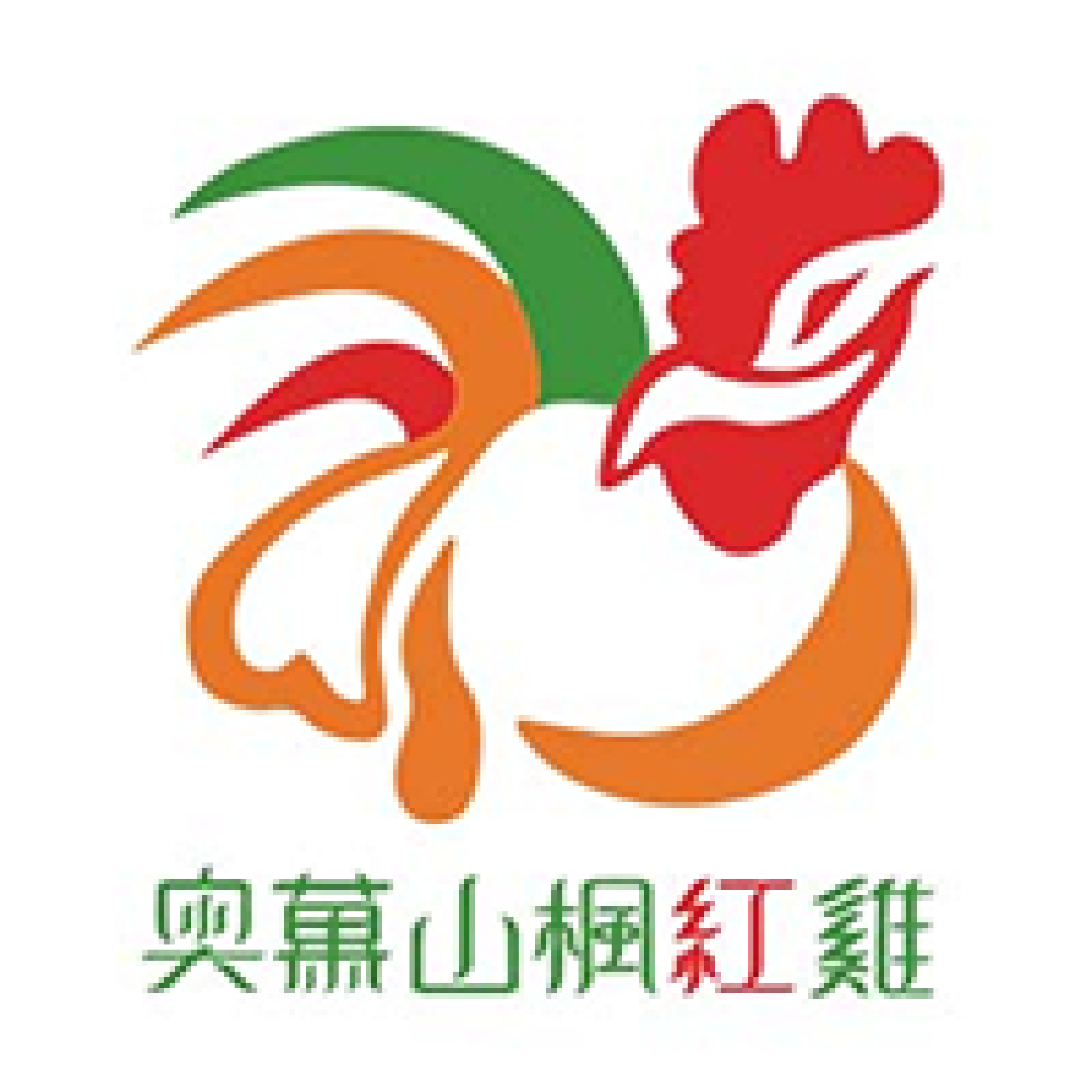 Rooster logo with red comb, green wing, and orange body; Chinese text