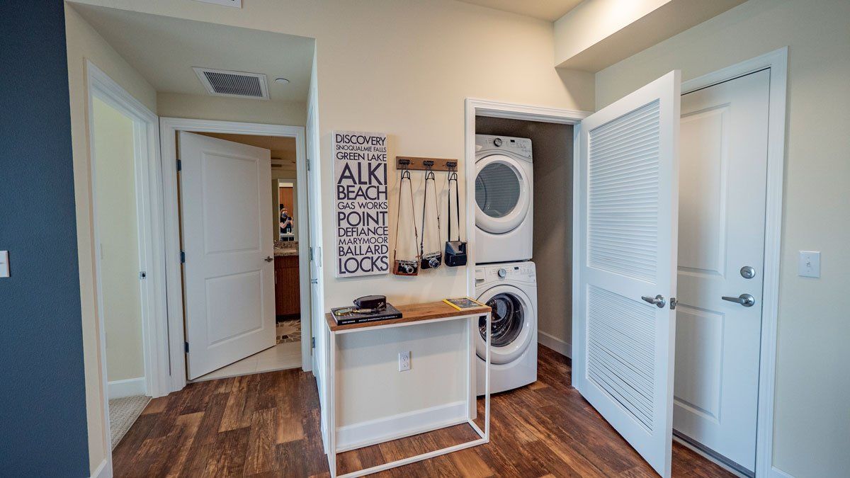 Spacious apartment floor plan at Woodin Creek Village.