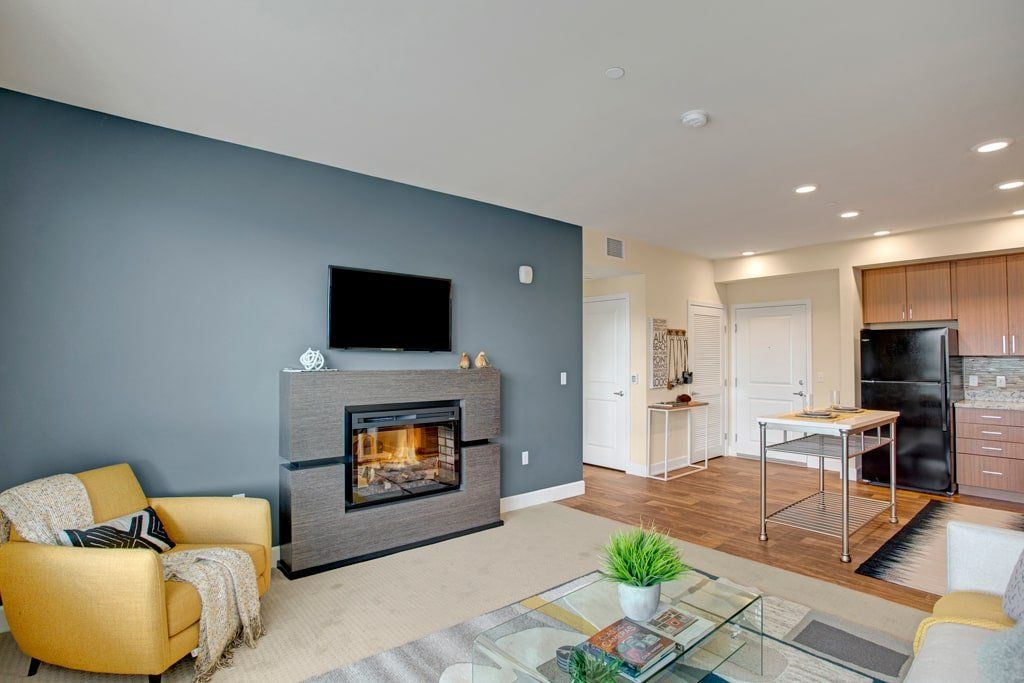 Spacious apartment floor plan at Woodin Creek Village.