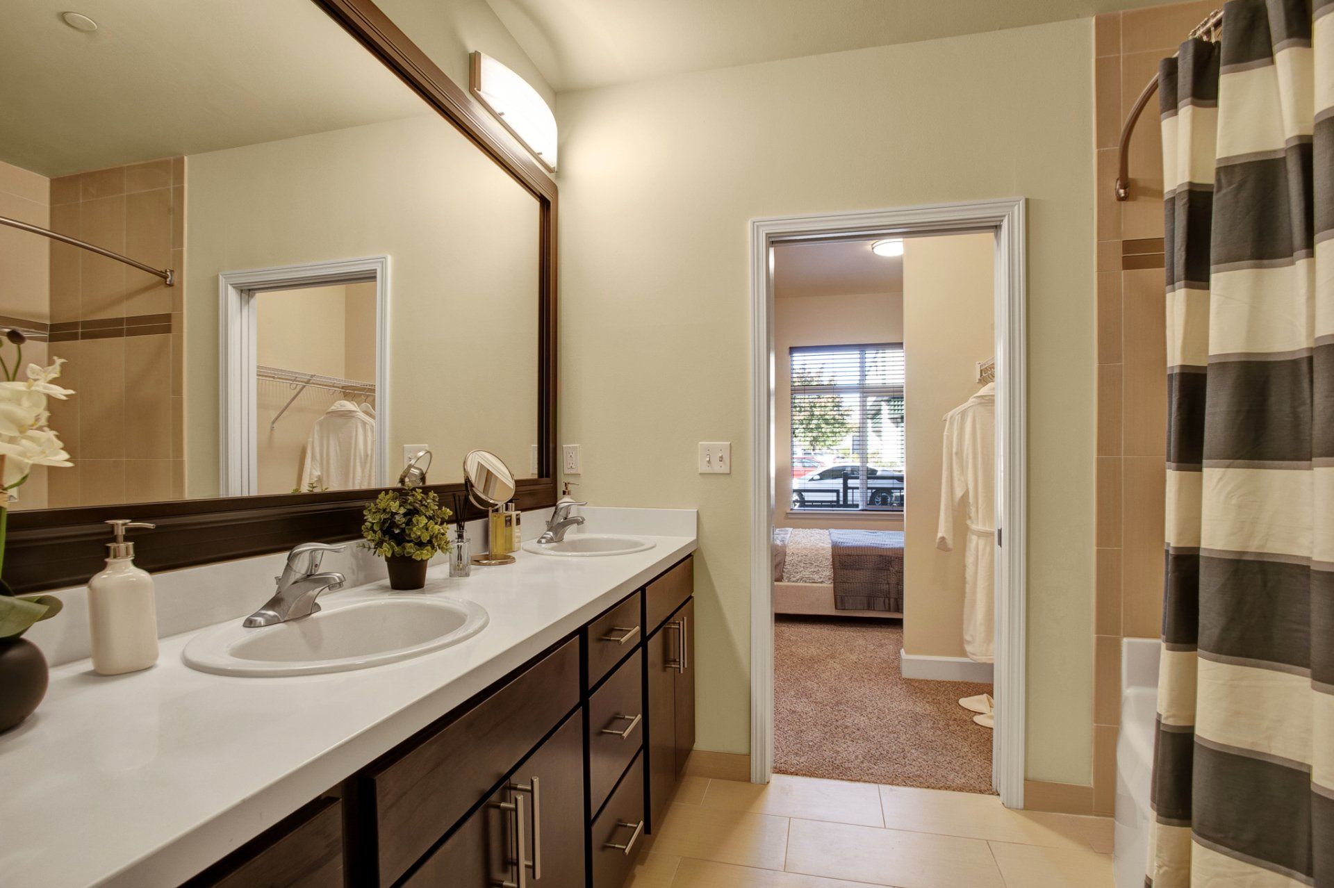 Spacious apartment floor plan at Woodin Creek Village.