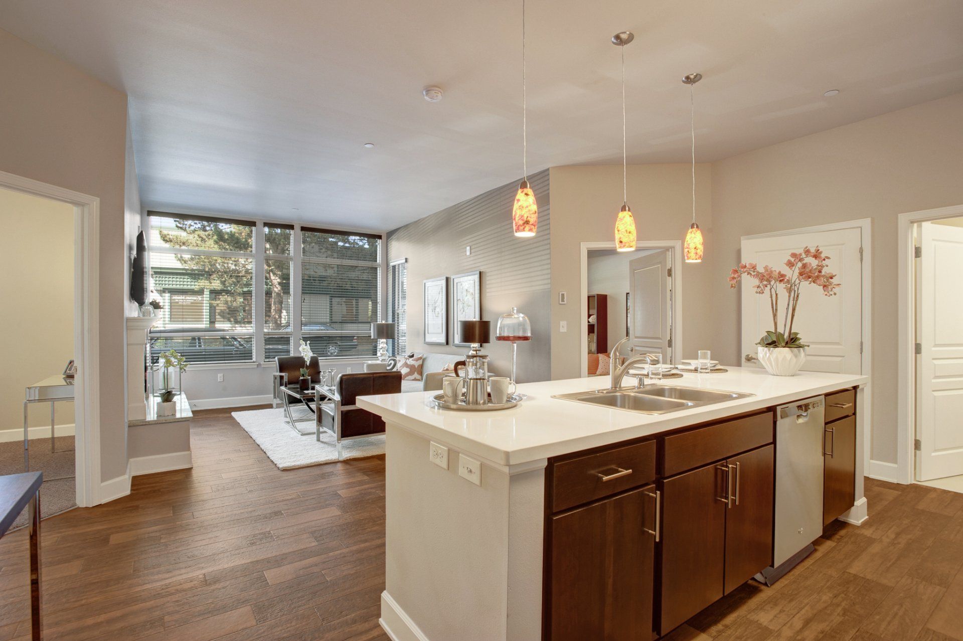 Spacious apartment floor plan at Woodin Creek Village.