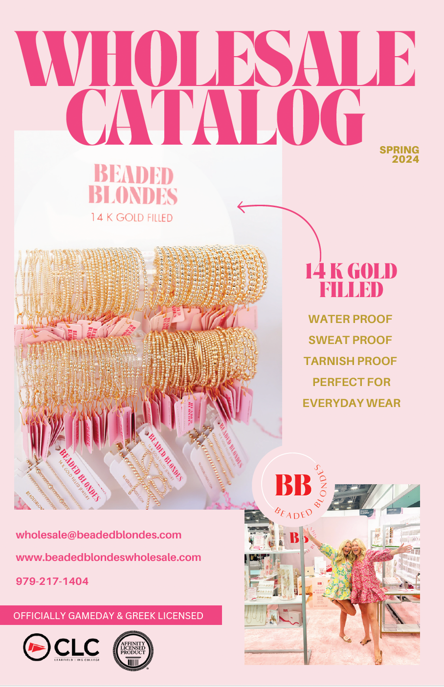 A pink and white wholesale catalog for beaded blondes