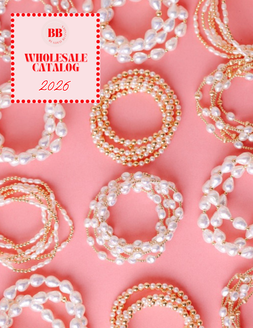 A pink and white wholesale catalog for beaded blondes