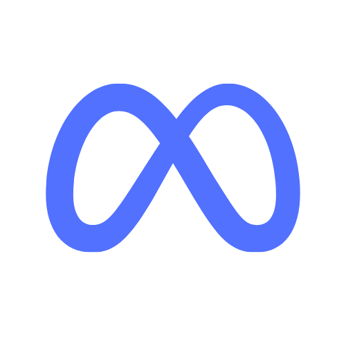 Blue infinity symbol, Meta logo.