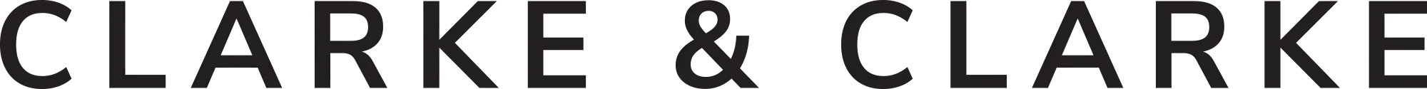 Clarke & Clarke logo in black letters on a white background.