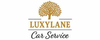 LuxyLane Car Service logo: a gold tree above the company name and service description.