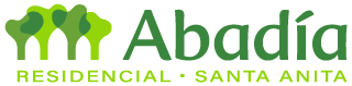 Un logotipo verde y blanco para Abadía Residencial Santa Anita.