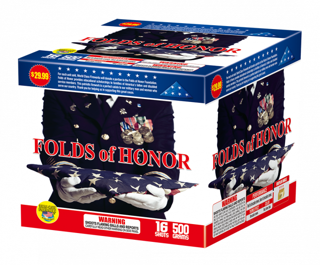 A box of fireworks called folds of honor